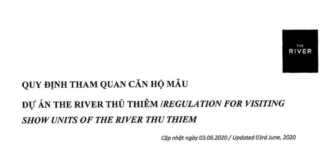 Quy định tham quan khu nhà mẫu The River Thủ Thiêm